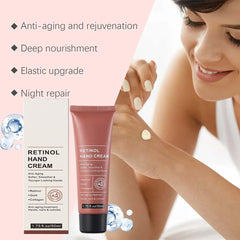 Generic retinol hand cream on bathroom counter in lifestyle setting showing daily routine convenience benefit