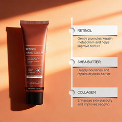 Generic retinol hand cream on a nightstand indicating recommended overnight restorative use