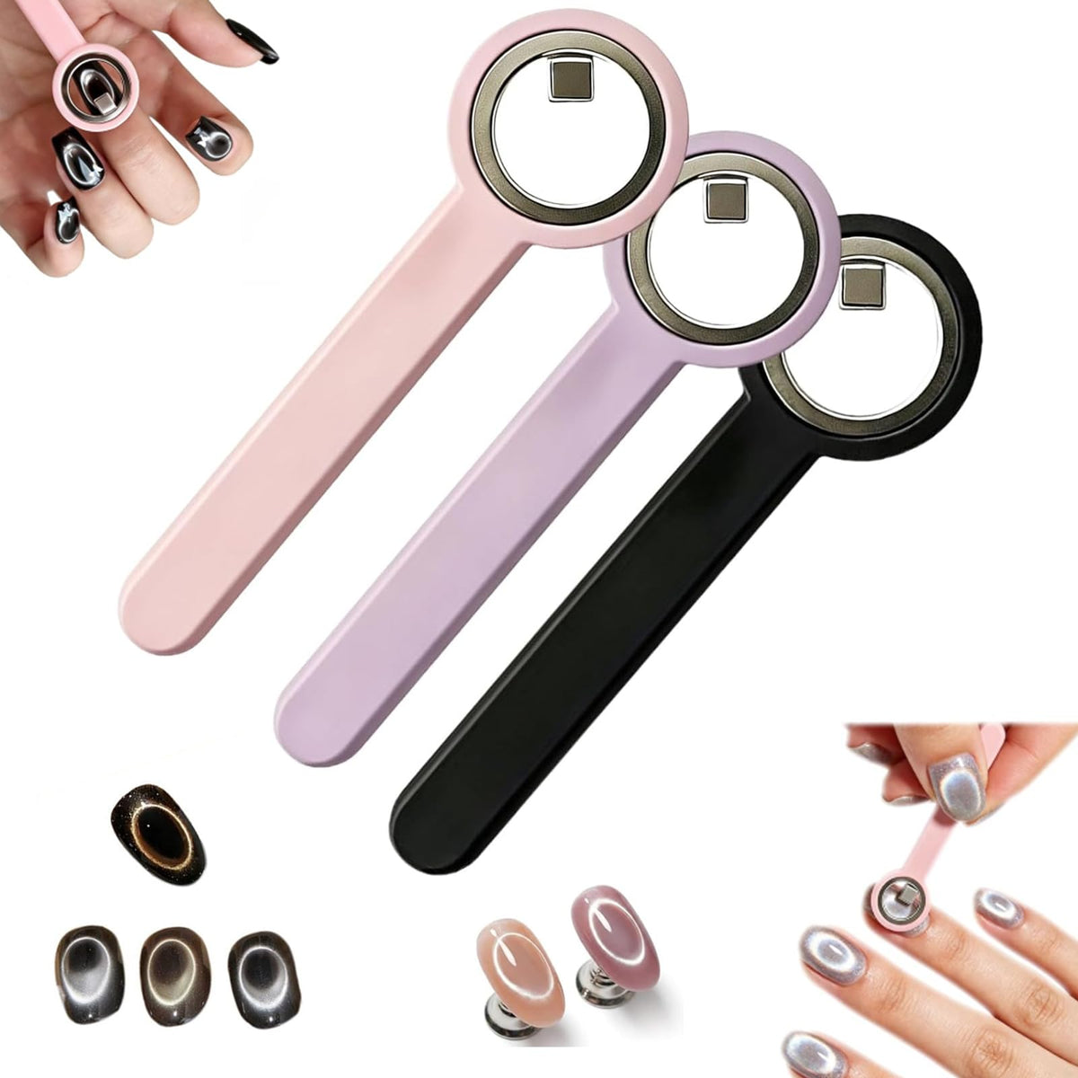 Generic ring-shaped cat eye magnet front view showcasing compact design and portability