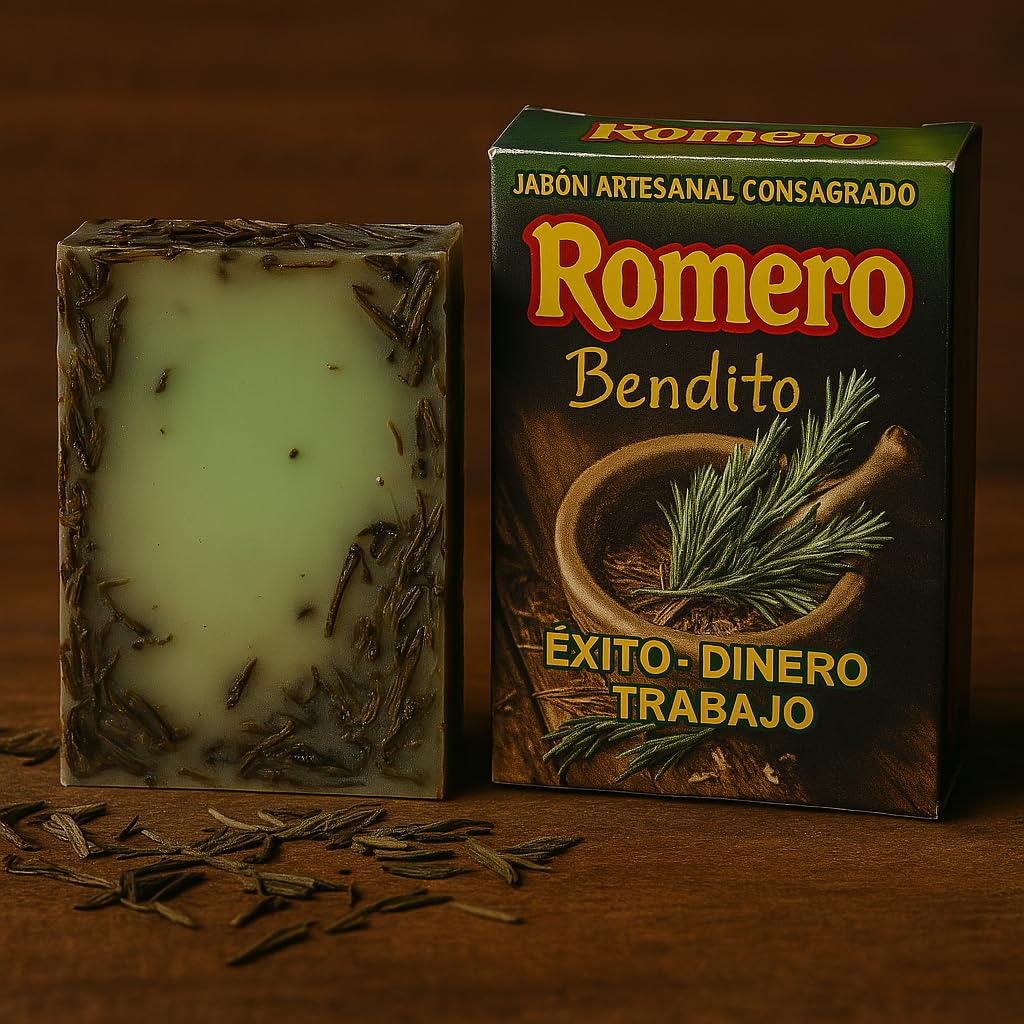 Generic rosemary soap with included prayer card and box for guided ritual