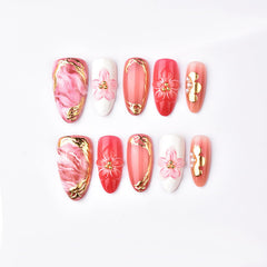 Generic side profile of almond-shaped press-on nail, smooth comfortable fit
