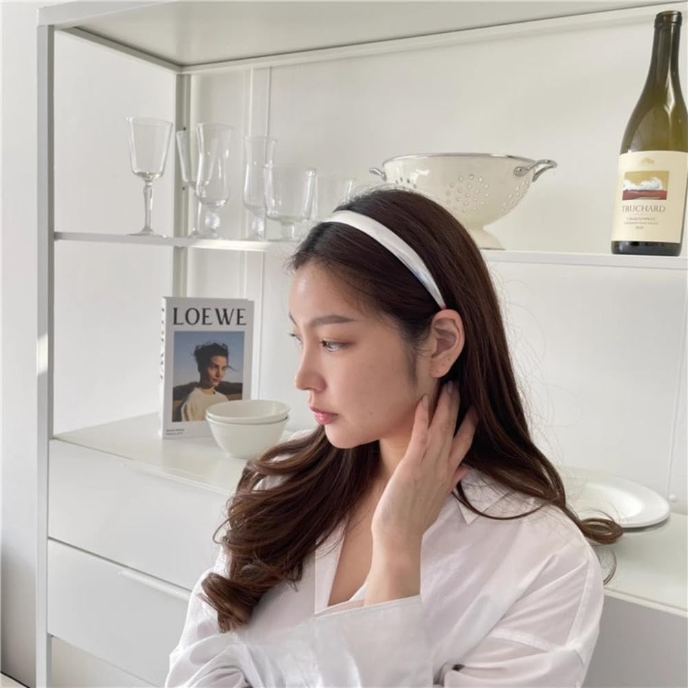 Generic silver headband side profile showing thin shape for comfortable wear