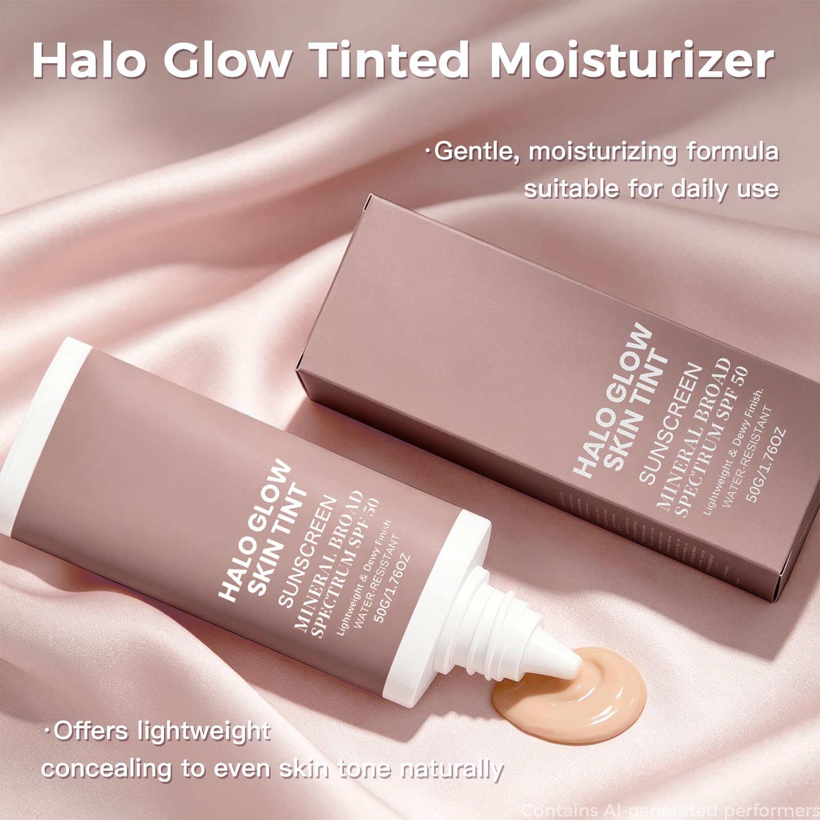 Generic hand applying skin tint demonstrating easy blending benefit