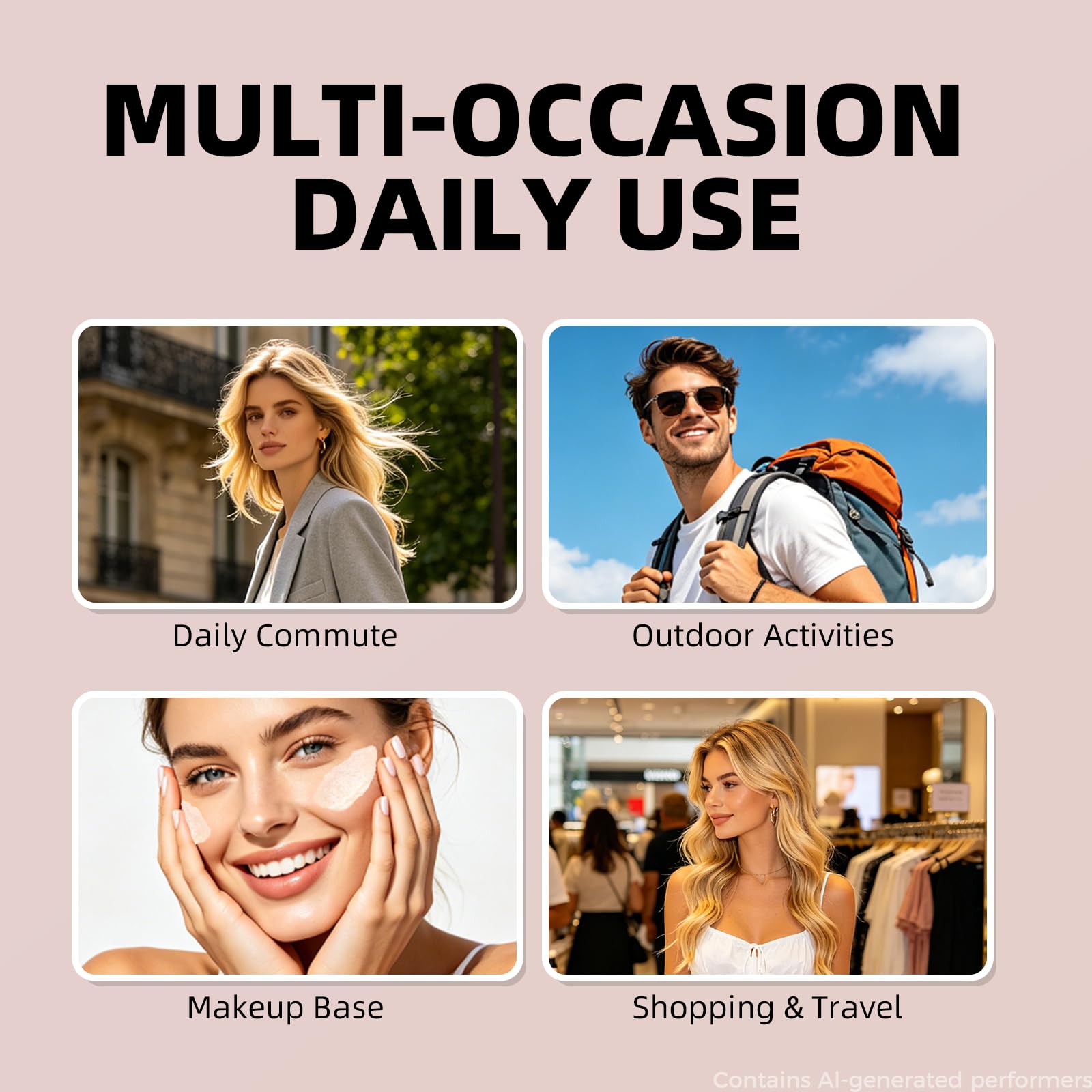 Generic product staged with makeup essentials for quick morning routine
