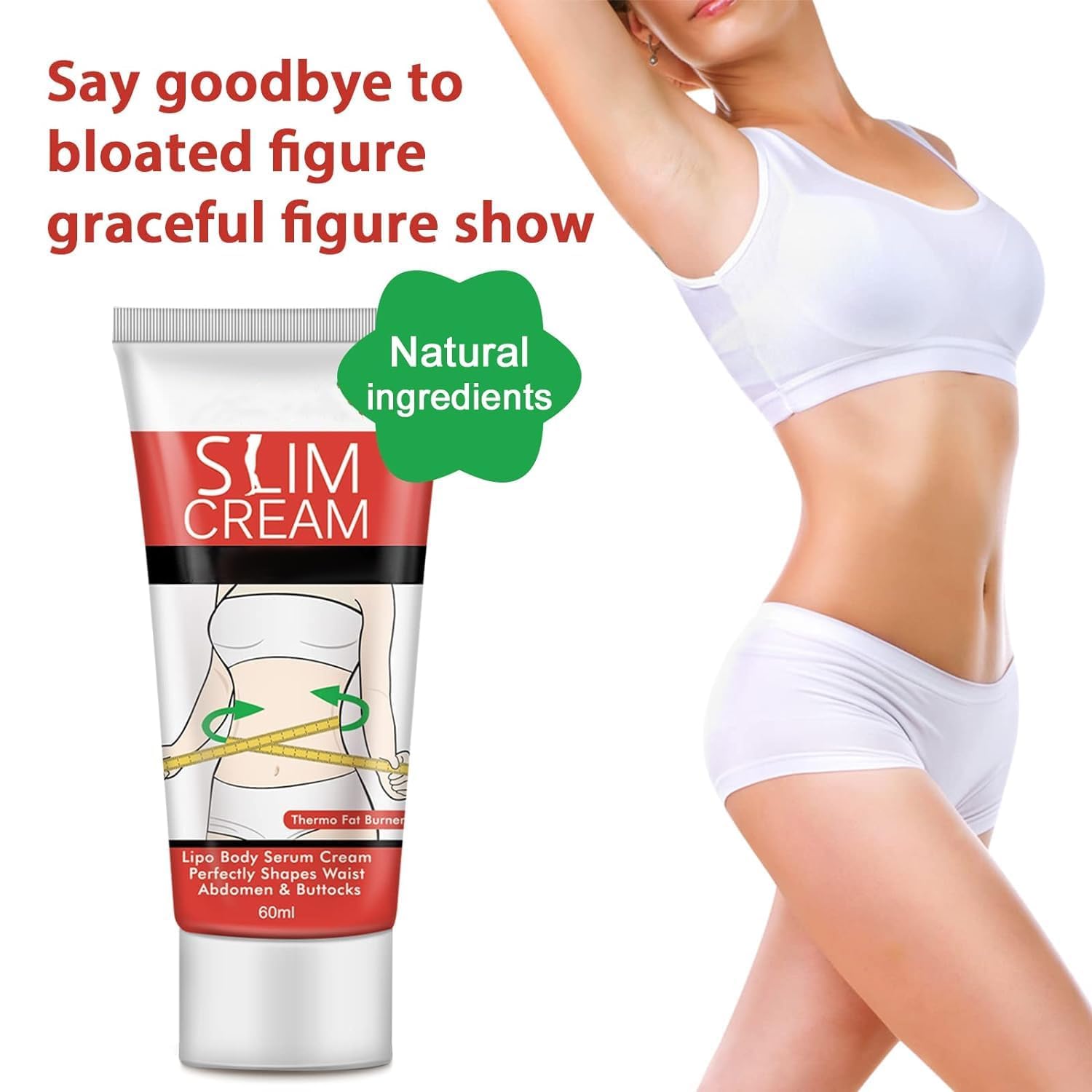 Generic slimming cream scale and size comparison indicating convenient portability