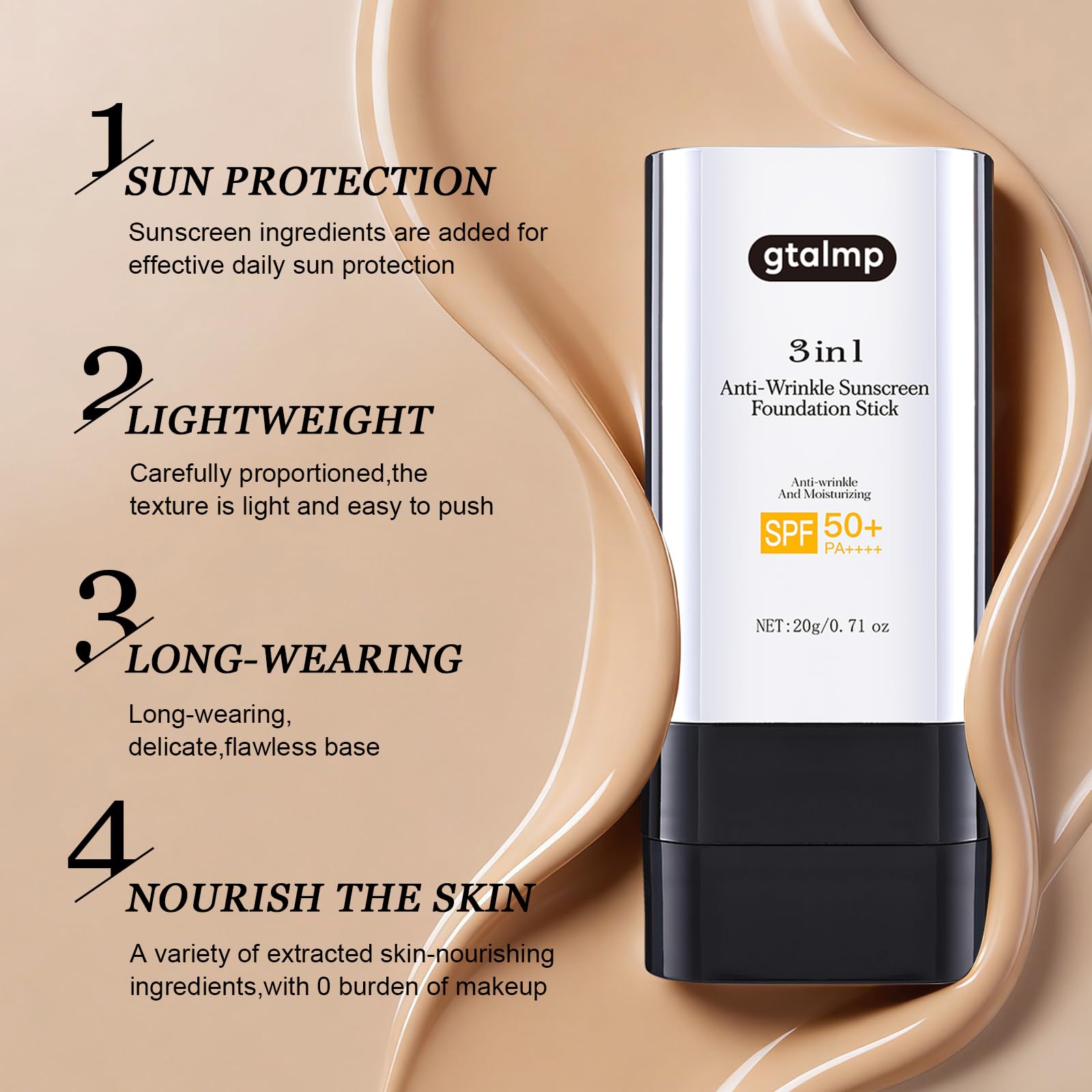 Generic stick with built-in brush and cap displayed for easy application benefit