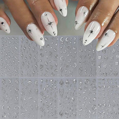 Close-up of Generic star and moon decals showing metallic detail and thin flexible material for easy adhesion