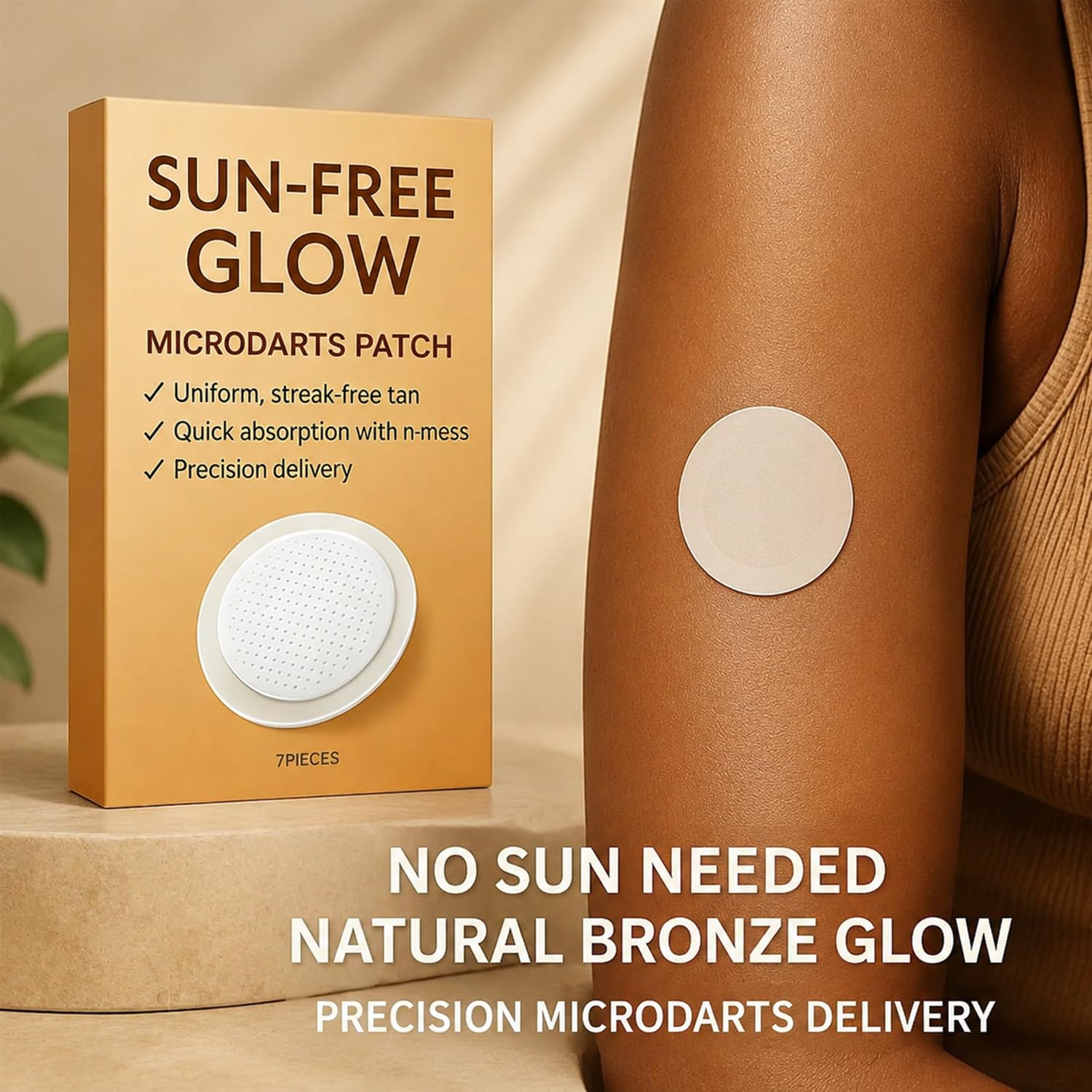Generic Sun-Free Glow inside travel pouch showing on-the-go beauty solution