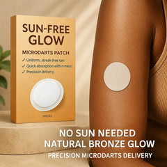Generic Sun-Free Glow inside travel pouch showing on-the-go beauty solution
