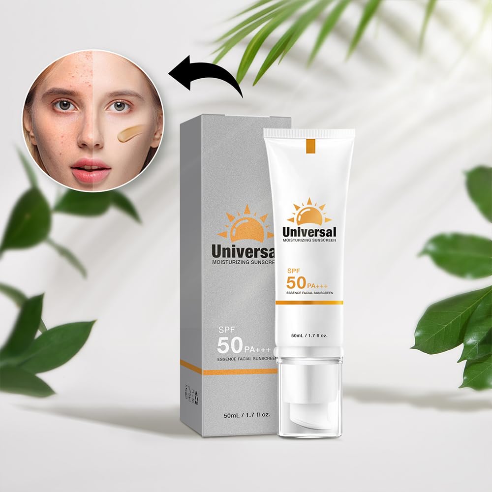 Generic sunscreen after application displaying matte, even finish and makeup-friendly benefit
