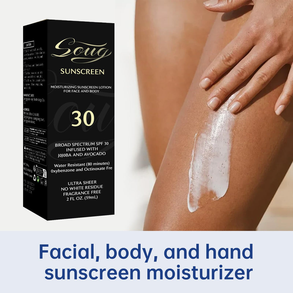 Generic sunscreen in a beach bag lifestyle scene promoting on-the-go hydration