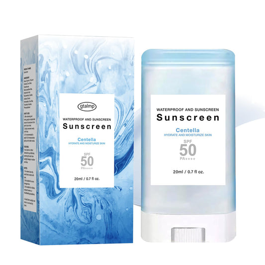Generic suncream stick front packaging showing compact protector