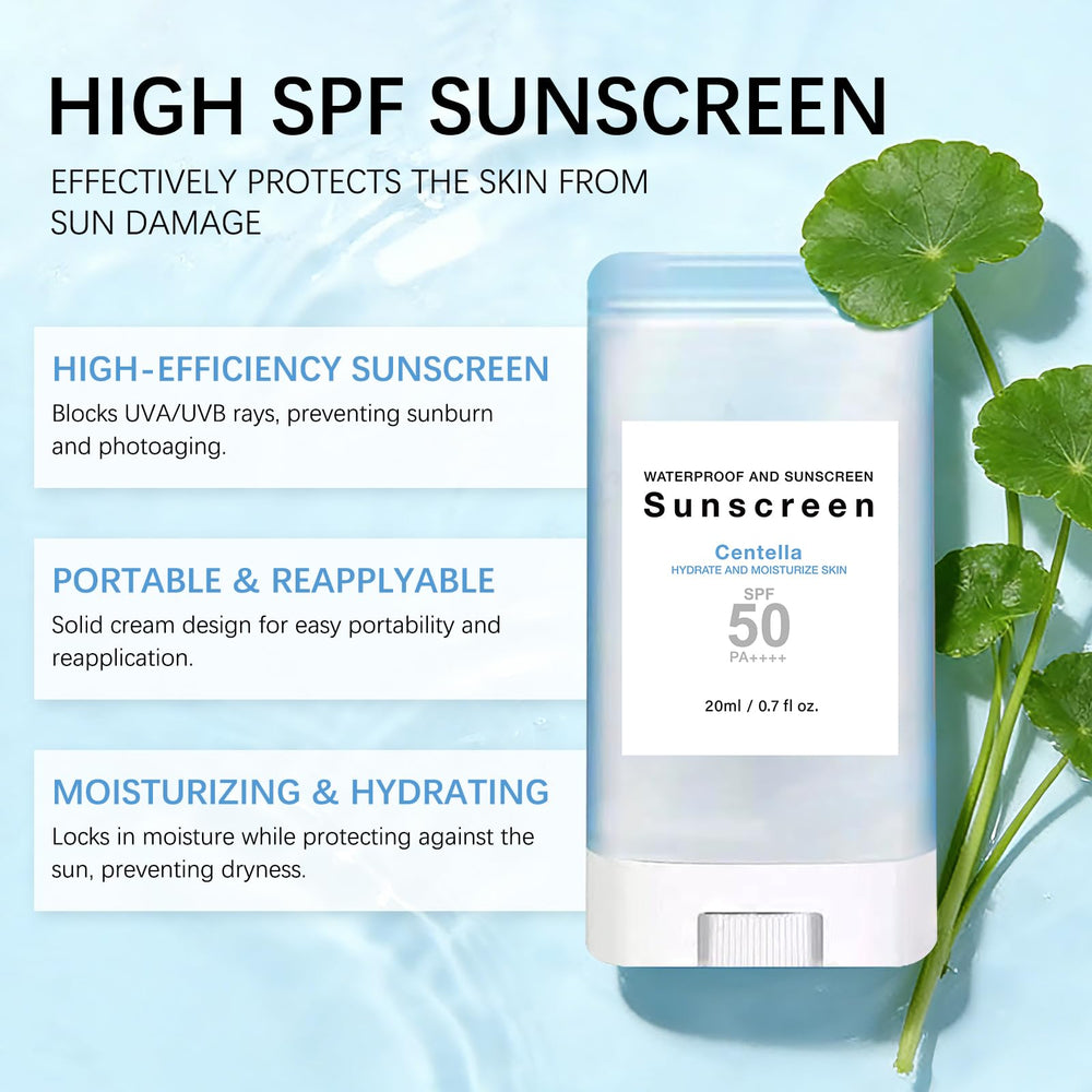 Generic suncream stick creamy texture close-up for lightweight hydration