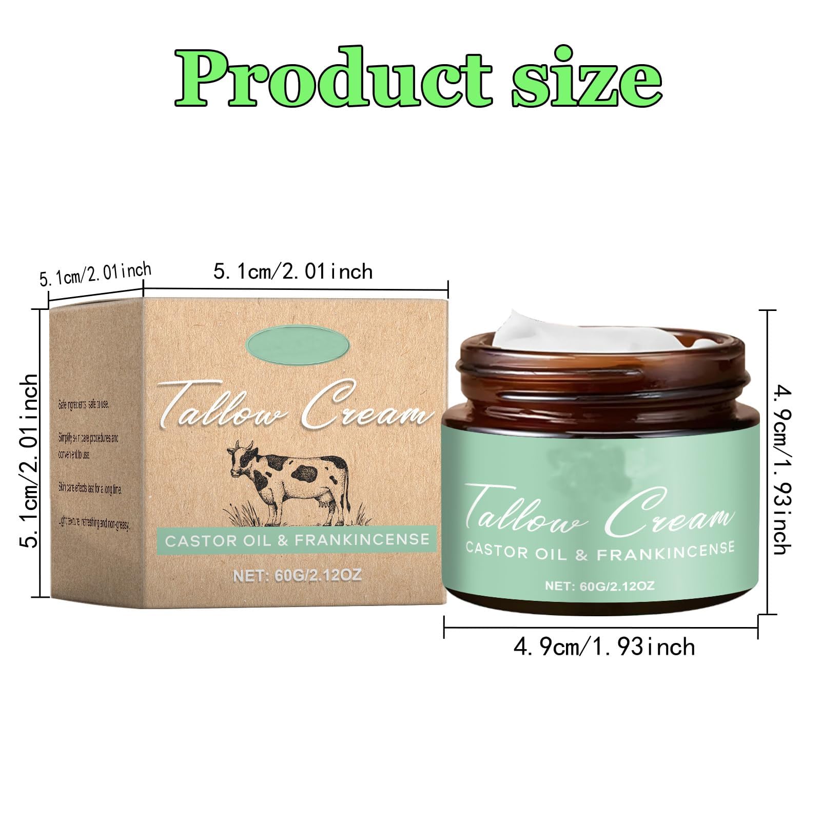 Generic tallow cream applied to cheek area demonstrating gentle facial hydration benefit
