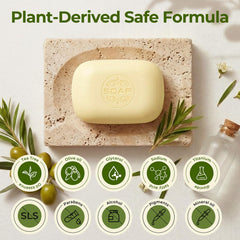 Generic tea tree soap texture close-up highlighting smooth handcrafted surface