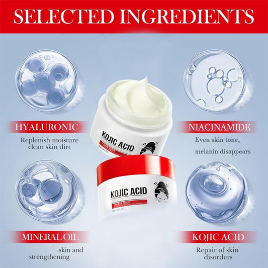 Generic close-up gel texture of kojic acid cream illustrating lightweight hydration