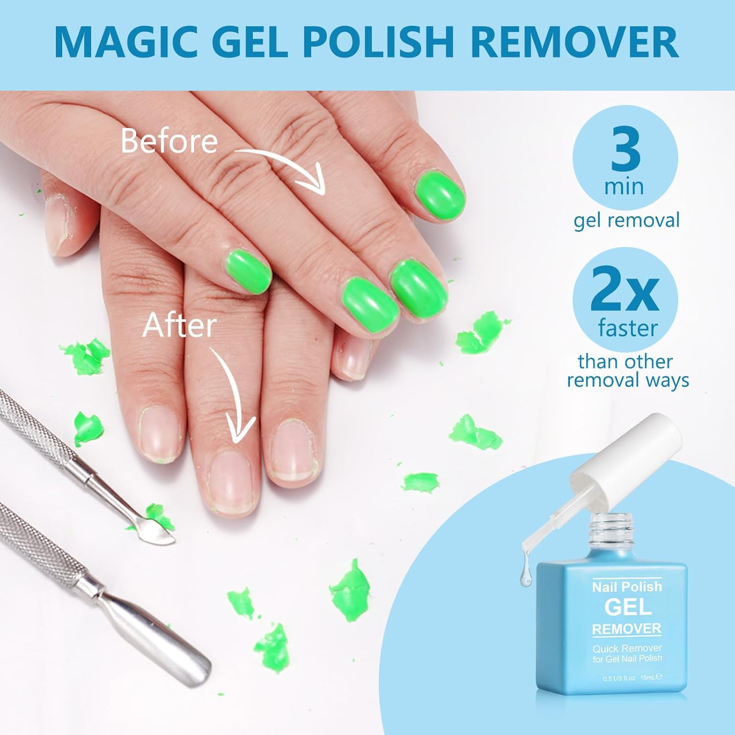 Generic remover texture on nail surface showing fast cracking benefit