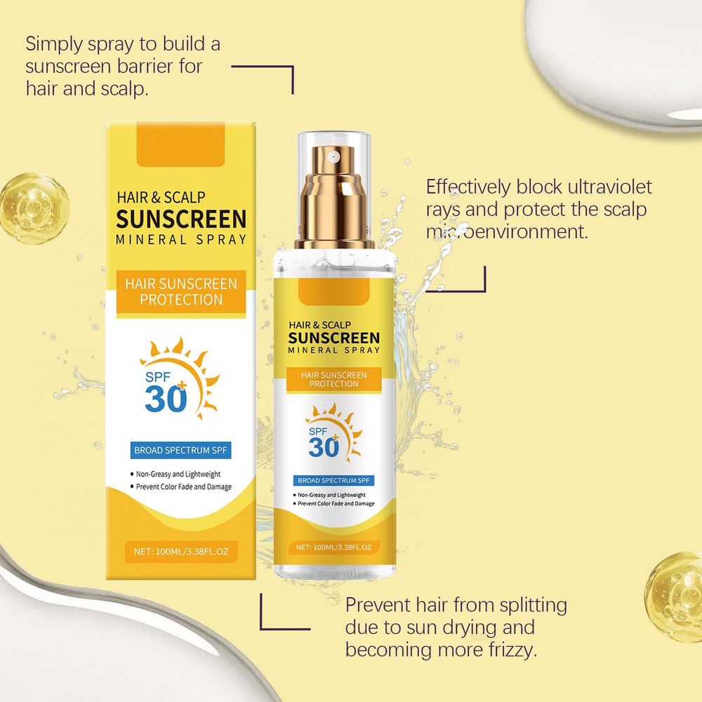 Generic spray texture on hand illustrating quick-absorbing, non-greasy formula