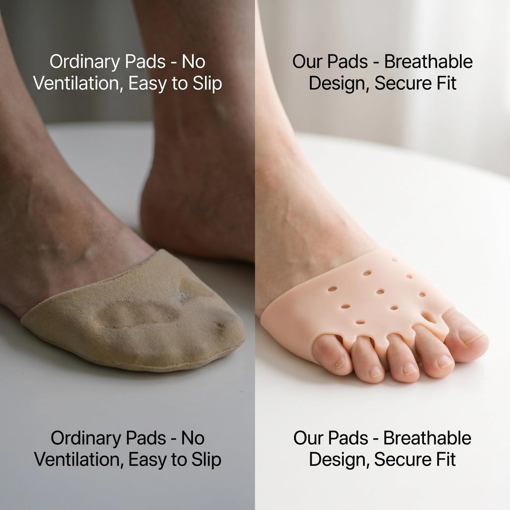 Generic brand separators worn barefoot during yoga offering toe spacing and comfort