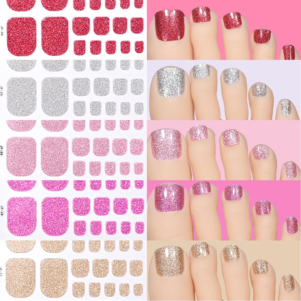 Generic toe wraps with clear topcoat application showing protection and shine