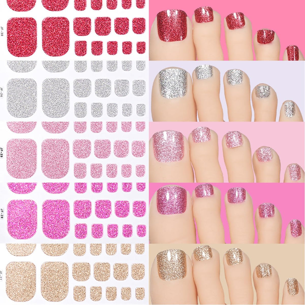 Generic toe wraps with clear topcoat application showing protection and shine