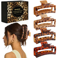 Generic tortoise shell clip front view showing secure hold and elegant look