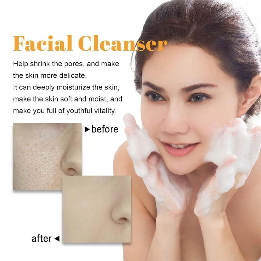 Generic before and after scale illustrating improved tone and fewer blemishes benefit