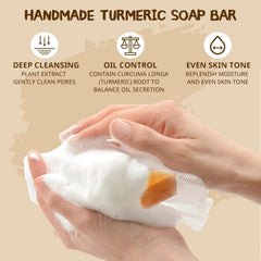Generic soap held in hand showing 100 g compact size and portability
