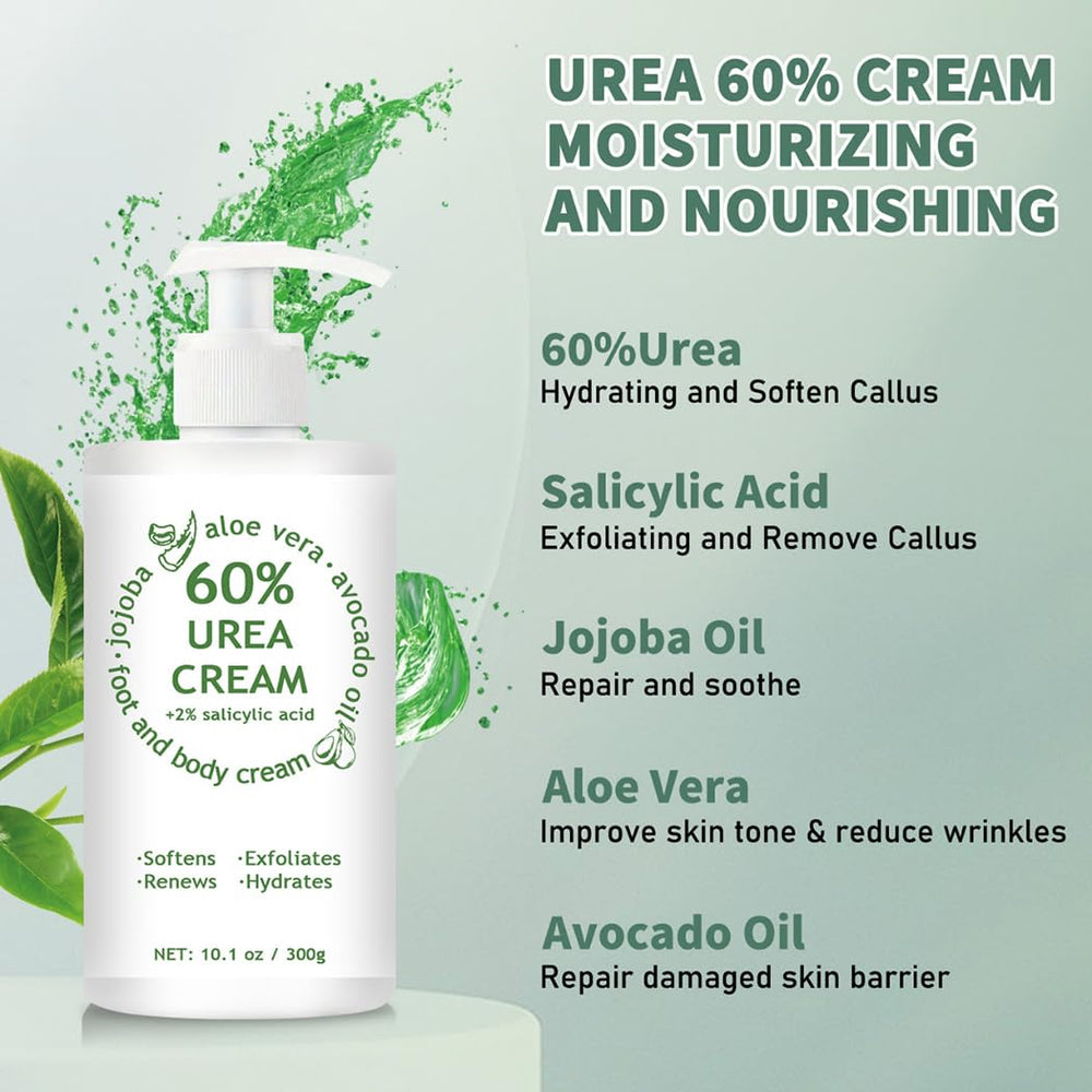 Generic brand urea cream on bathroom counter lifestyle scene promoting daily routine use