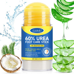 Generic brand front view of urea foot cream stick showing label and size benefit
