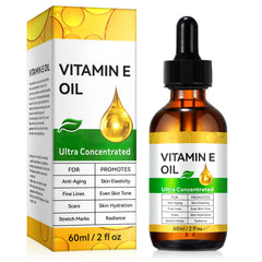 Generic vitamin E oil front packaging showing bottle and label for clear product identification and confidence