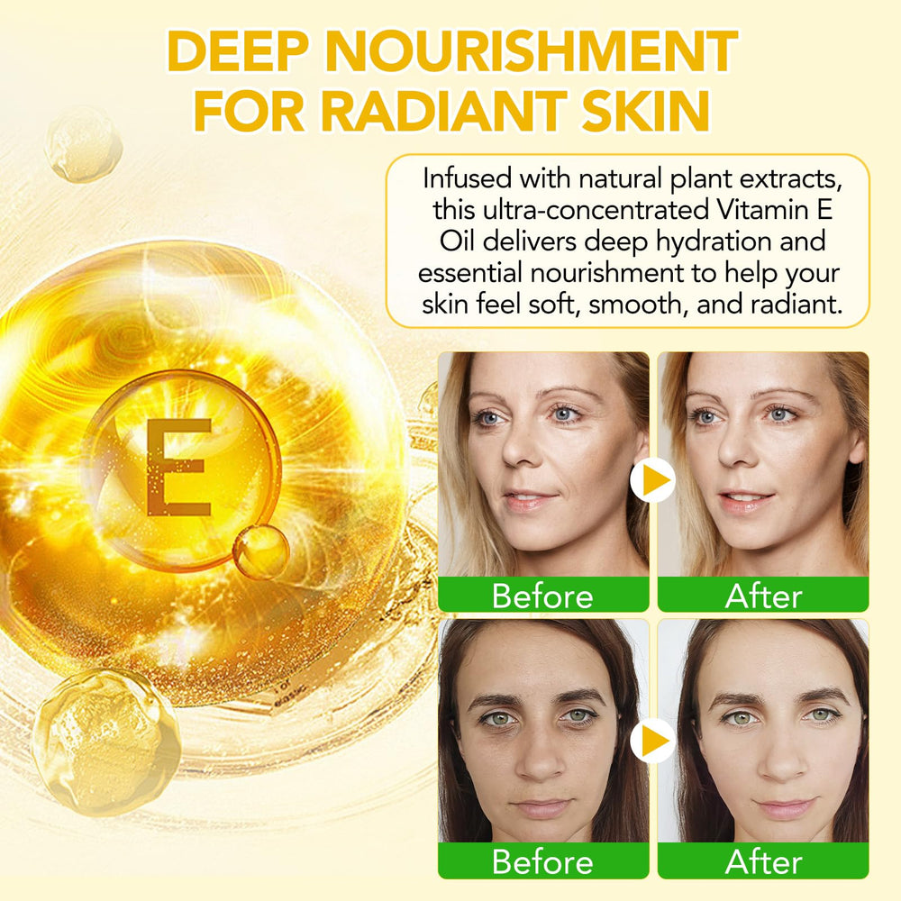 Generic vitamin E oil texture close-up illustrating lightweight oil consistency for fast absorption benefit