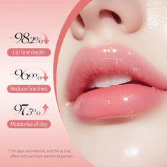 Generic vitamin lip serum texture gloss swirl showing lightweight oil and lasting shine benefit