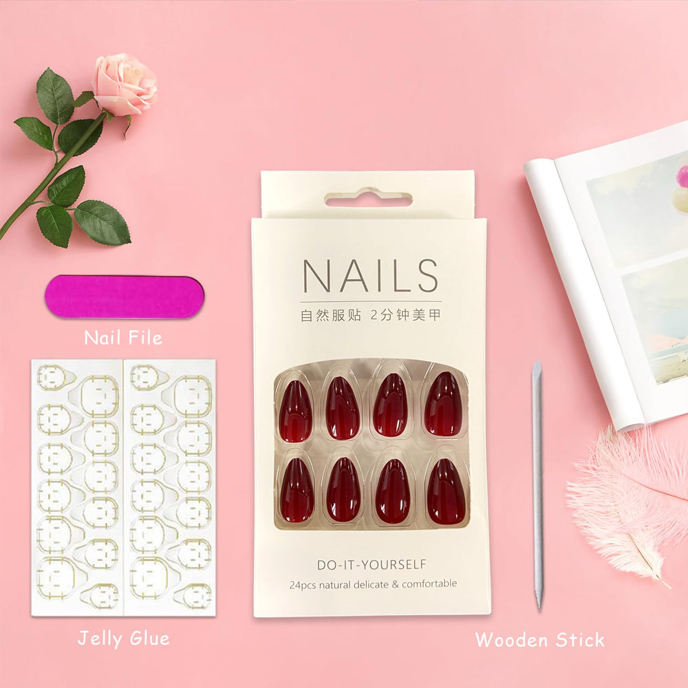 Generic brand kit contents with mini file wooden stick and adhesive tab, ready for DIY application
