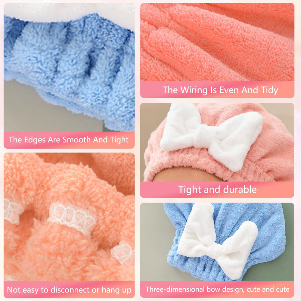 Generic model wrapping wet hair showing hands-free drying convenience