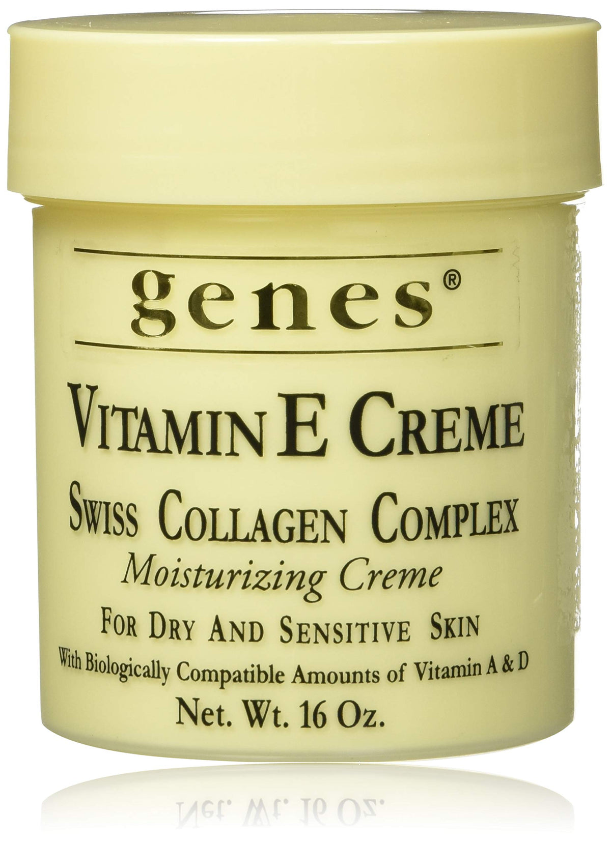 Genes jar front view showing label and 16 oz size, highlights reliable hydration