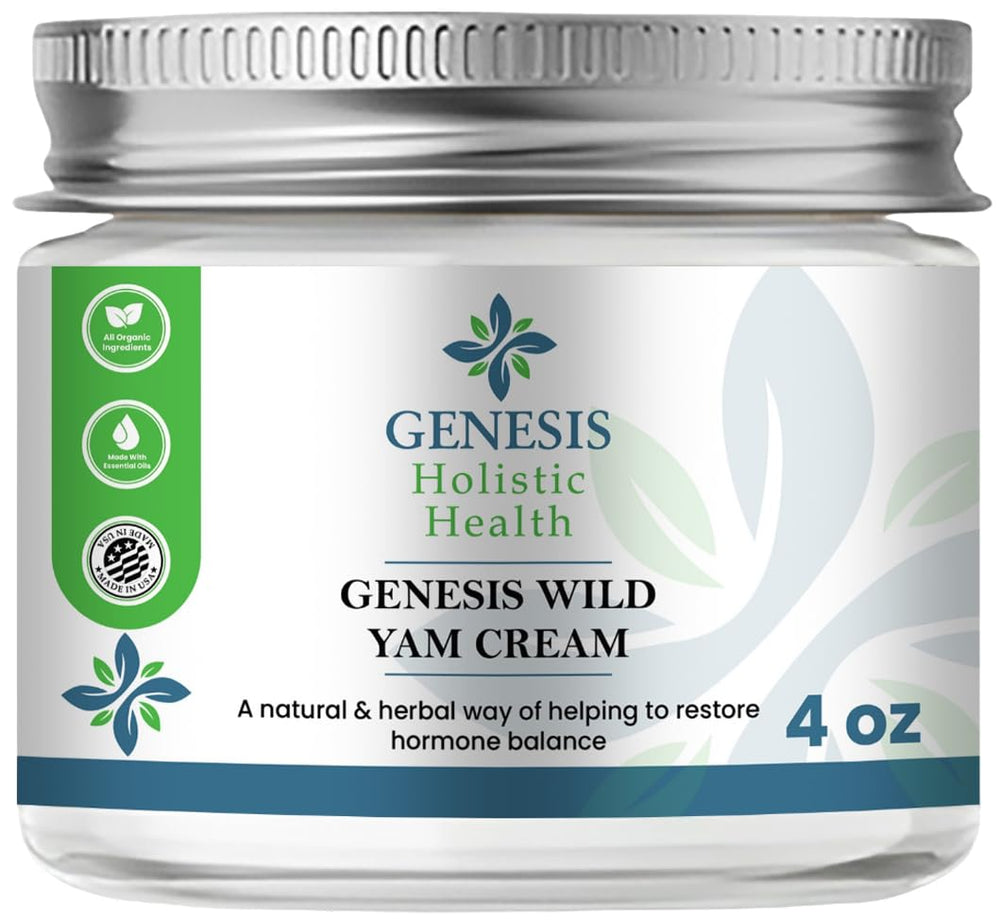 Genesis Holistic Health front packaging showing 4 oz cream and ingredients for clear identification