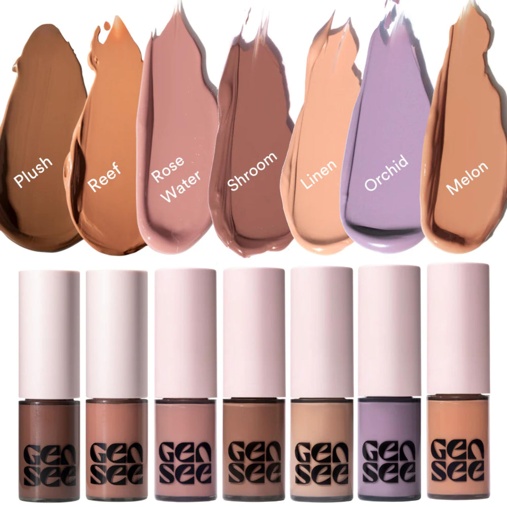 Gen See on model eyes illustrating flattering rose tone and crease-proof wear