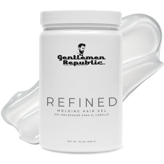 Gentlemen Republic front label showing 32oz size and premium branding benefit