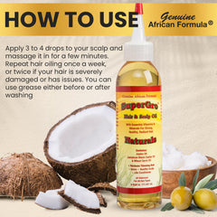 Genuine African Formula used on braided hair showing moisture for protective styles