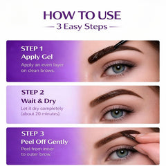 Genvyne close-up of peeling edge revealing defined brow benefit long-lasting tint