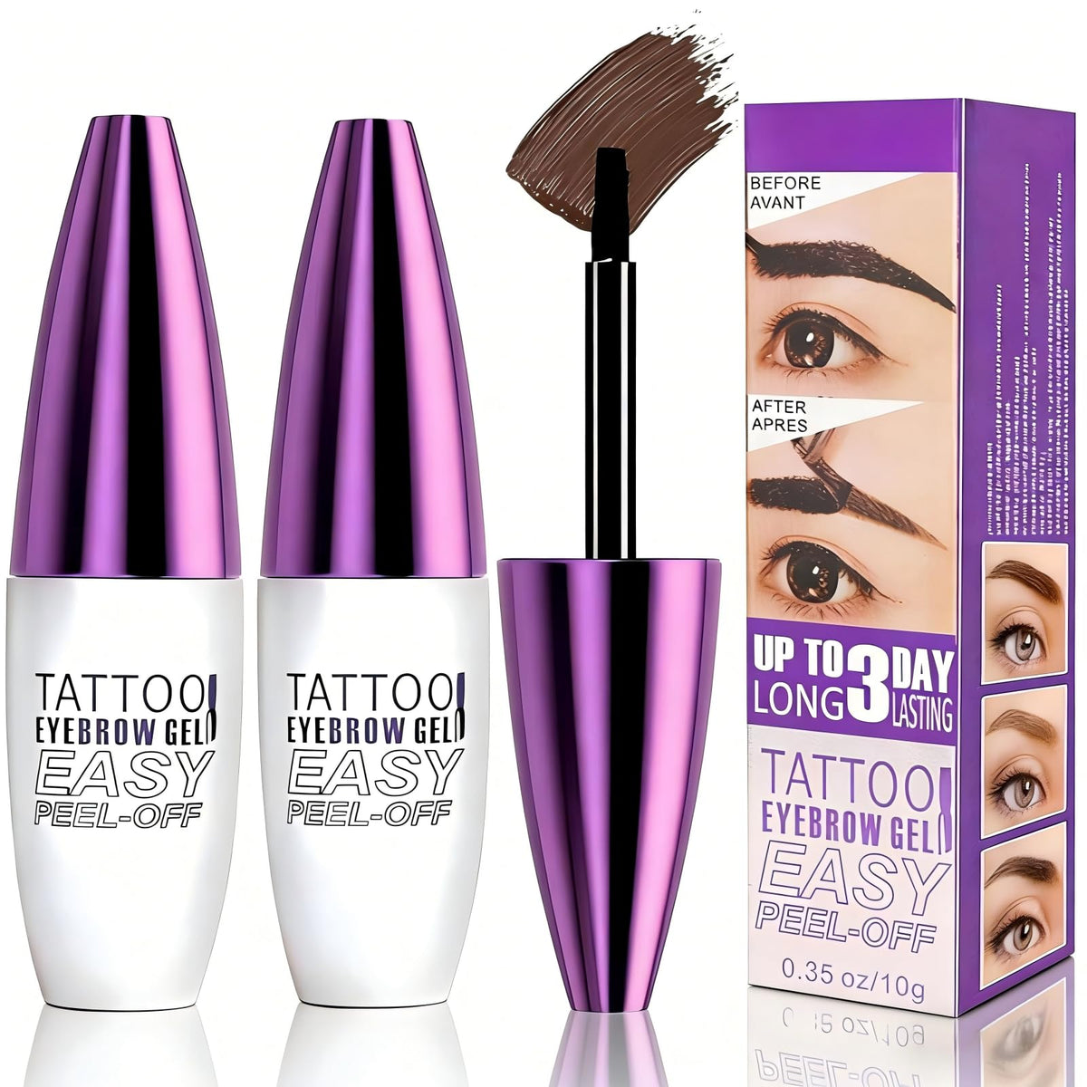 Genvyne front packaging showing kit contents and dark brown shade benefit