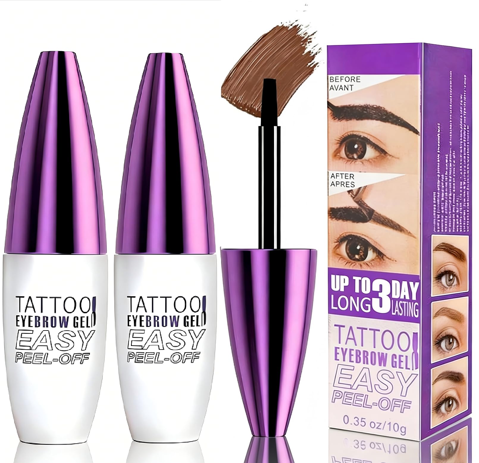 Genvyne front packaging showing lightweight travel-ready brow tint