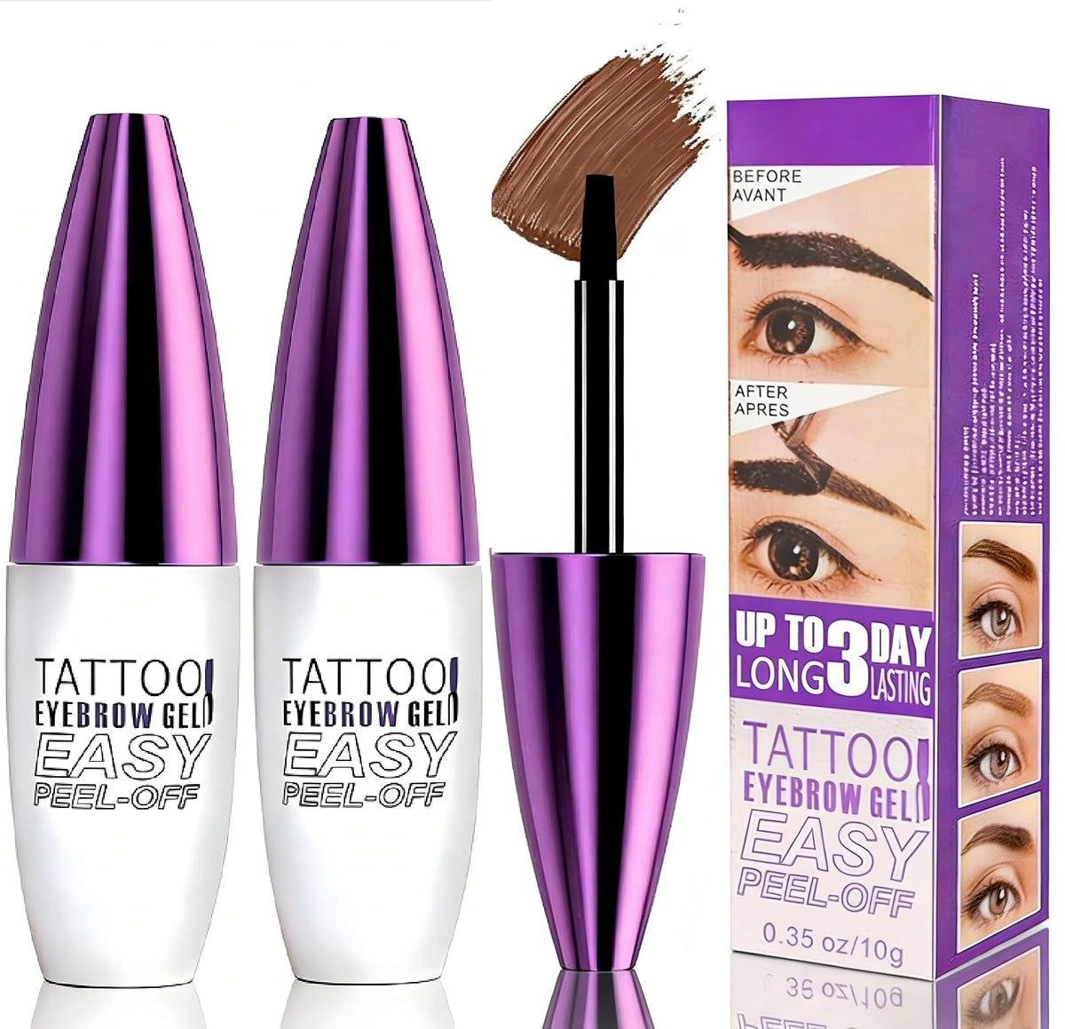 Genvyne front packaging showing lightweight travel-ready brow tint