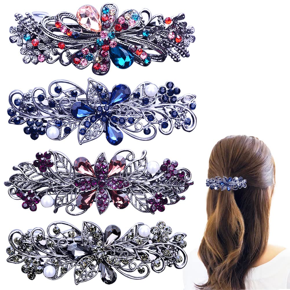 GeoGeoDIY four barrettes arranged showing colors and styling benefit