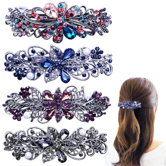 GeoGeoDIY four barrettes arranged showing colors and styling benefit