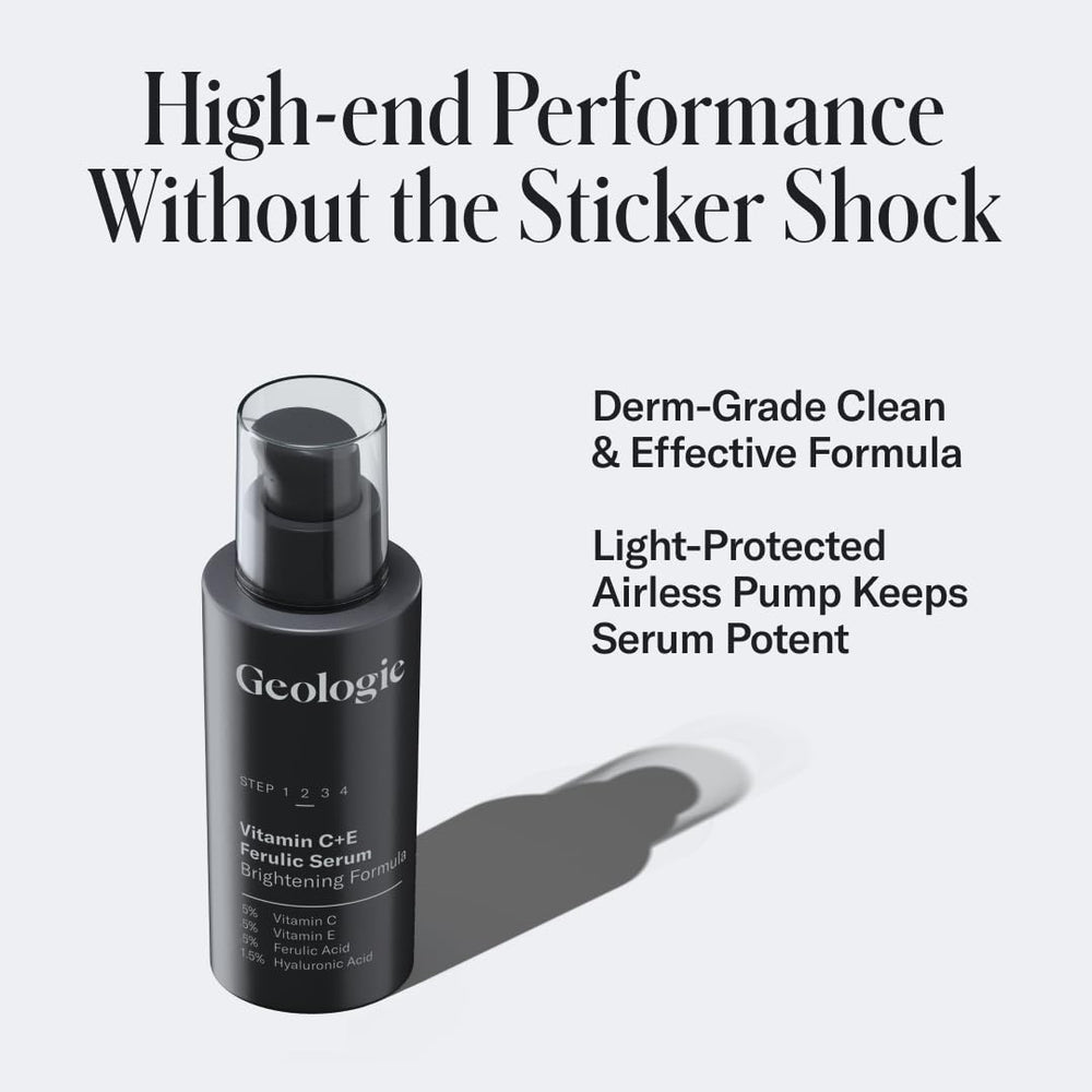 Geologie product label and ingredient panel, shows transparent formulation