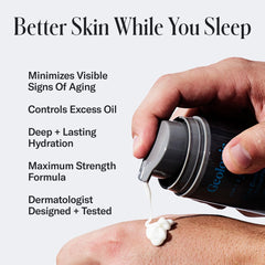 Geologie retinol night cream open jar showing smooth formula for overnight renewal