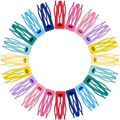 Geosar front view of 40-piece candy color snap clip pack, easy selection benefit