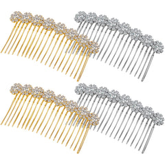 Geosar front packaging showing four rhinestone hair combs, adds instant bridal sparkle